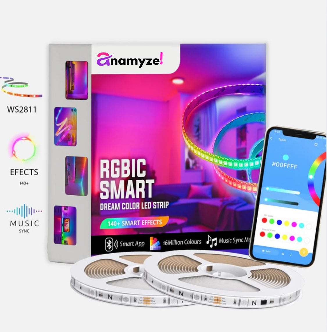 Anamyze RGBIC LED Strip 🚀         (Music Sync & App Support)